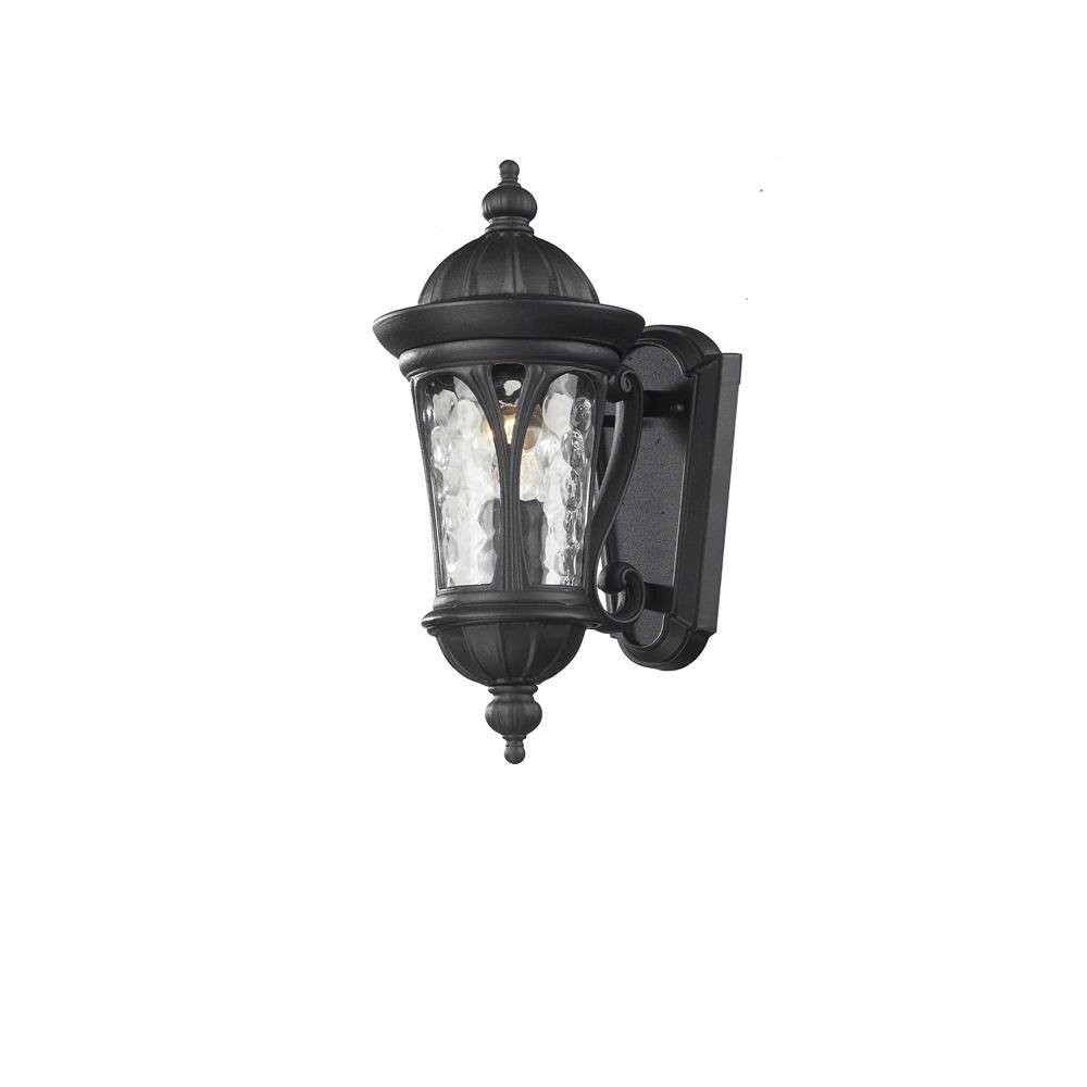 Z-Lite 543S-BK 1 Light Outdoor Light in Black with a Water glass Shade